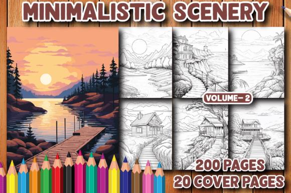 Minimalistic Scenery Coloring Book Cover