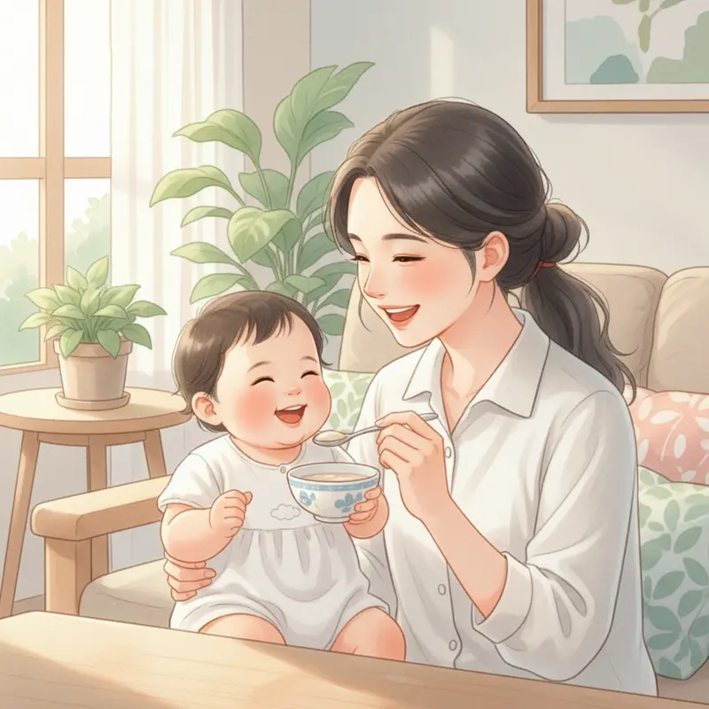 Một người mẹ đang cho con ăn yến sào, thể hiện sự chăm sóc và lựa chọn dinh dưỡng phù hợp cho trẻ.