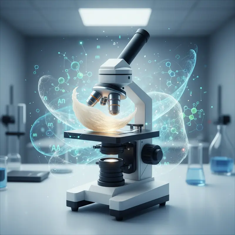 Hình ảnh minh họa cấu trúc dinh dưỡng của yến sào dưới góc nhìn khoa học, cho thấy protein và các vi chất.