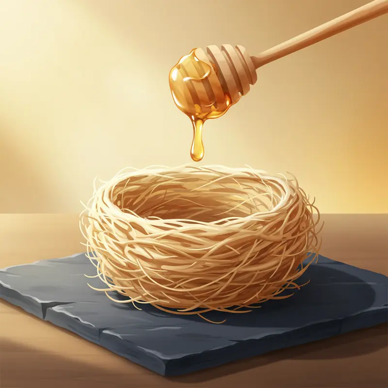 Cận cảnh một tổ yến trắng tinh khiết, minh họa cho nguồn dinh dưỡng dồi dào giúp tăng cường hệ miễn dịch.