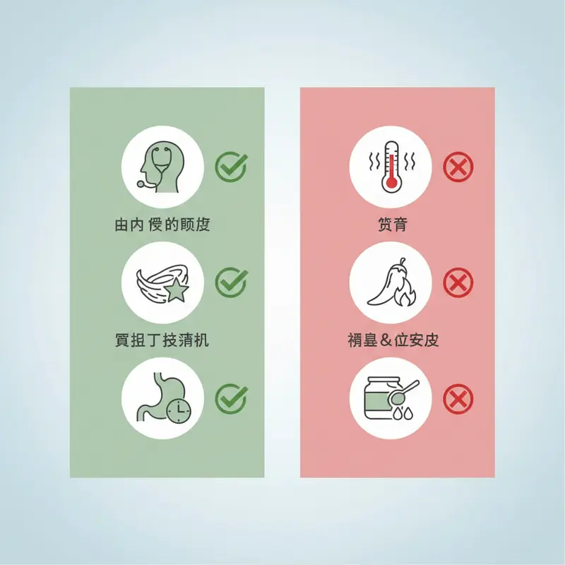 Đồ họa về những điều nên và không nên khi ăn yến sào sau phẫu thuật, bao gồm các biểu tượng về tư vấn bác sĩ và tránh ăn khi bị sốt.