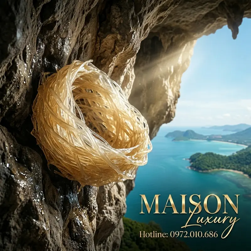 Tổ yến đảo được hình thành trong điều kiện tự nhiên khắc nghiệt, tạo nên cấu trúc sợi dai chắc và giàu khoáng chất.