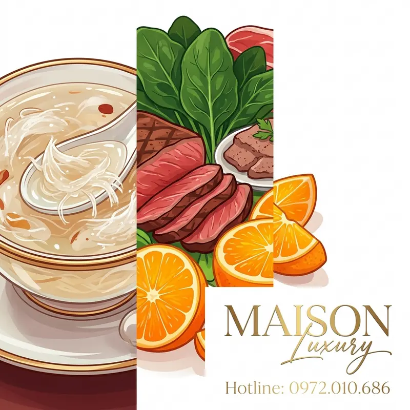 Sự kết hợp giữa yến sào và các thực phẩm giàu sắt, vitamin khác tạo nên chế độ dinh dưỡng toàn diện cho người thiếu máu.