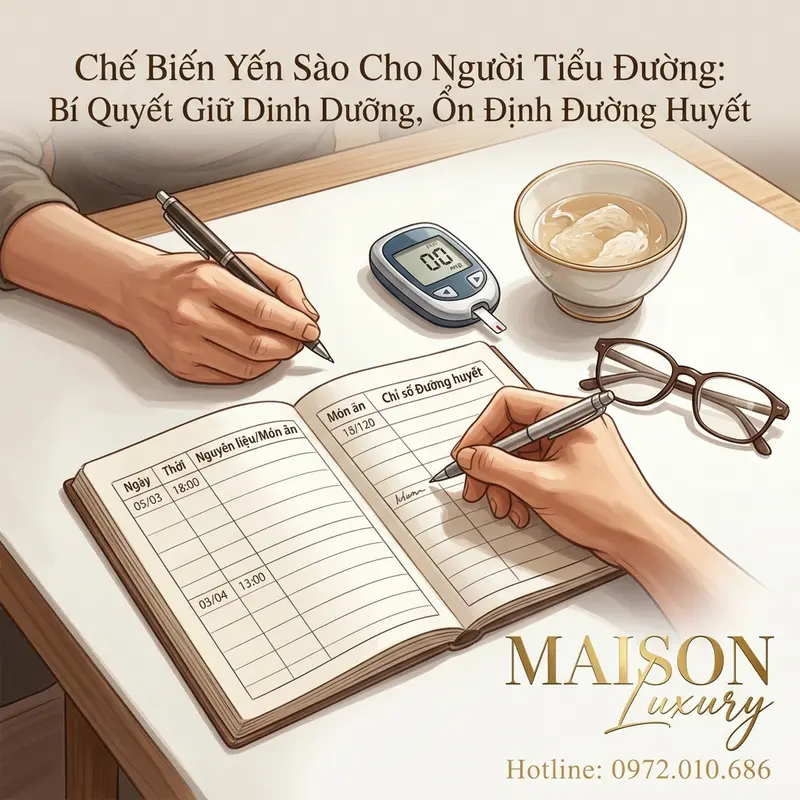 Việc ghi chép nhật ký theo dõi đường huyết sau khi dùng yến sào là bước quan trọng để đảm bảo an toàn.