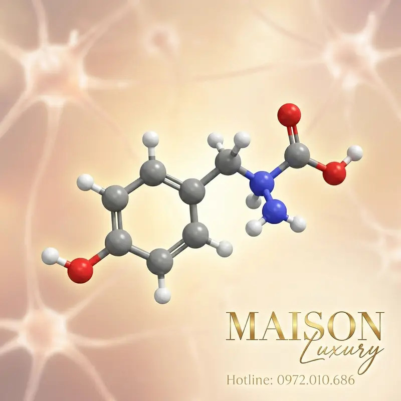 Cấu trúc phân tử Tyrosine - acid amin đóng vai trò then chốt trong hoạt động thần kinh.