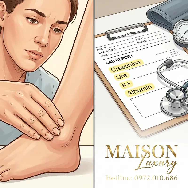 Theo dõi dấu hiệu lâm sàng (như phù) và chỉ số xét nghiệm máu là bước không thể thiếu khi bổ sung dinh dưỡng.