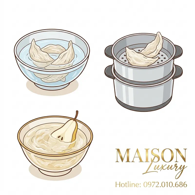 Chưng yến cách thủy là phương pháp giữ trọn dưỡng chất, phù hợp cho người mới hồi phục.