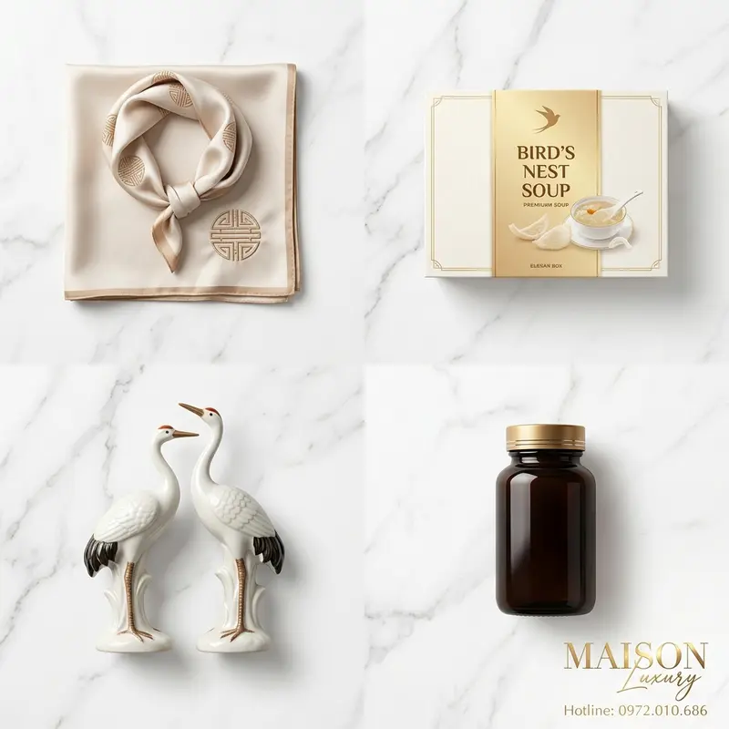 Minh họa trực quan cho 4 nguyên tắc vàng: Quà cá nhân hóa, chất lượng cao, mang ý nghĩa biểu tượng và đảm bảo an toàn.