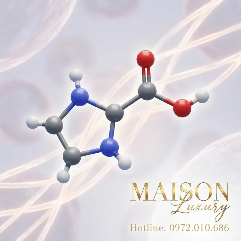 Cấu trúc vòng đặc trưng của phân tử Proline, nền tảng cho độ bền của collagen.