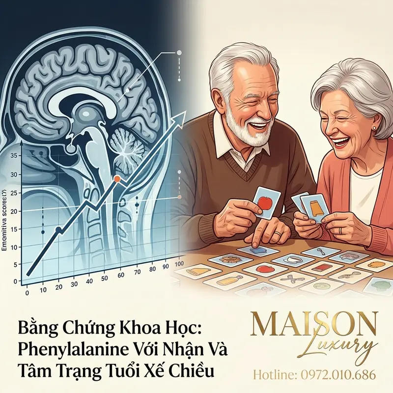 Hình ảnh kết hợp giữa biểu đồ nghiên cứu khoa học và khoảnh khắc tích cực của người cao tuổi trong hoạt động trí não.