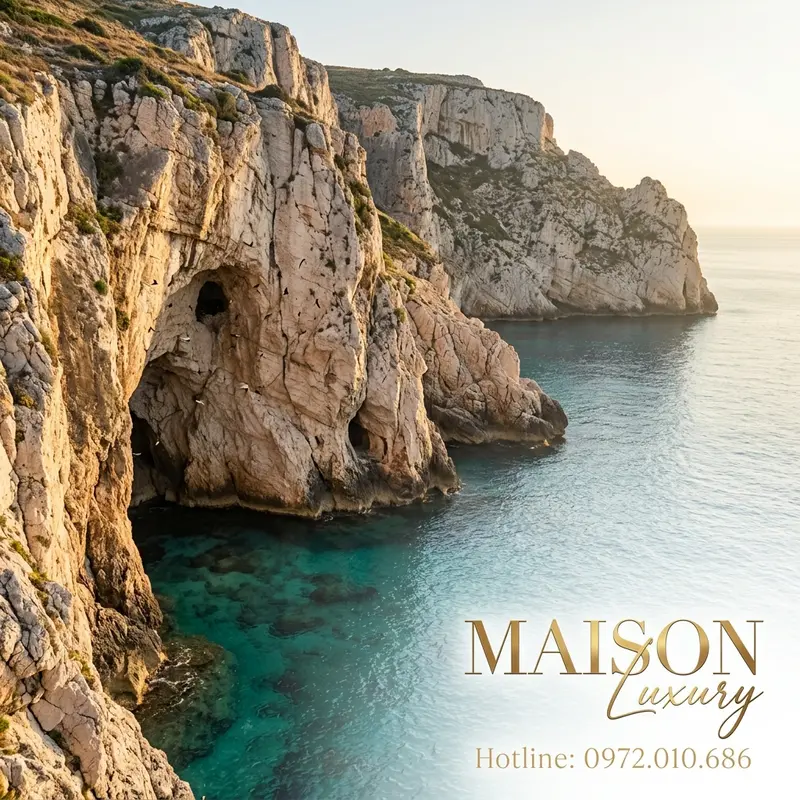 Khung cảnh hoang sơ của các vách đá đảo nơi chim yến làm tổ.