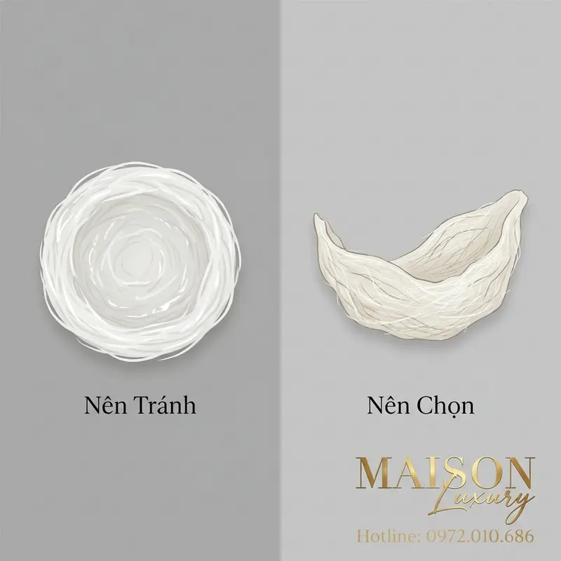 So sánh trực quan giữa tổ yến giả/kém chất lượng và tổ yến đảo nguyên chất thật.