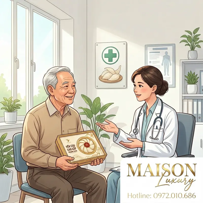 Người già tham khảo ý kiến bác sĩ trước khi dùng yến sào