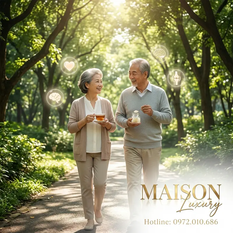 Người cao tuổi kết hợp yến và lối sống lành mạnh để kéo dài tuổi thọ.