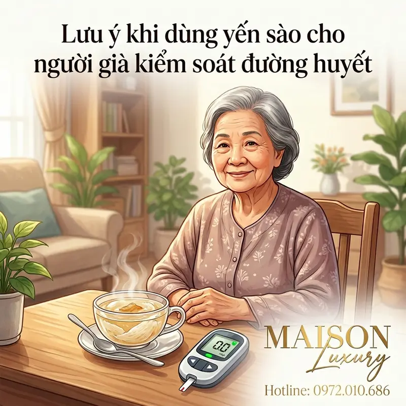 Người già dùng yến sào cần kết hợp theo dõi sức khỏe.