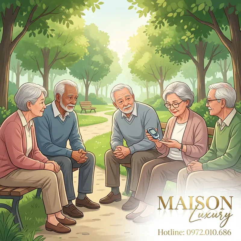 Kiểm tra đường huyết thường xuyên giúp người già phát hiện sớm rối loạn.