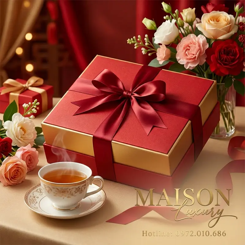 Bộ quà tặng yến sào Maison Luxury cho dịp Tết.