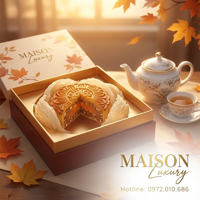 Bánh Trung Thu nhân yến sào sang trọng từ Maison Luxury.