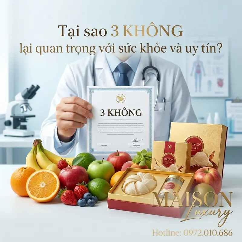 Cam kết 3 KHÔNG bảo vệ sức khỏe người dùng.