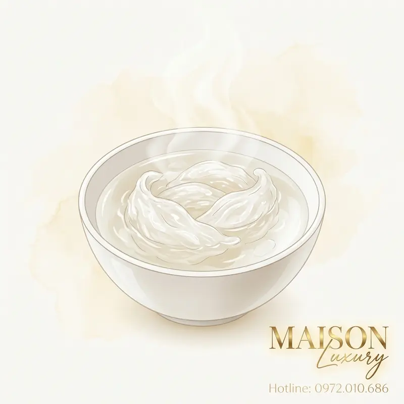 Yến chưng đường phèn – món bổ dưỡng từ Yến Maison Luxury.