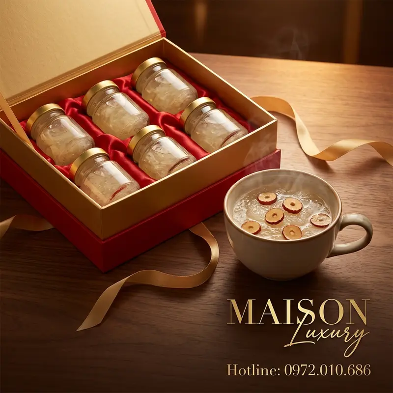 Set quà tổ yến đạt chuẩn vàng Maison Luxury – món quà sức khỏe và đẳng cấp.