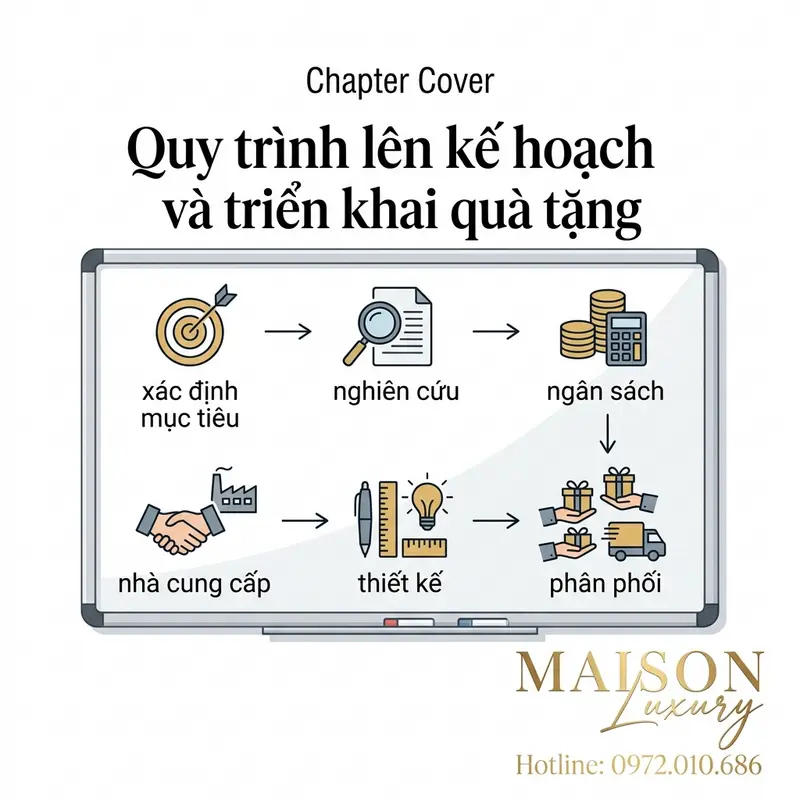 Sơ đồ 6 bước triển khai quà tặng Đại hội cổ đông.