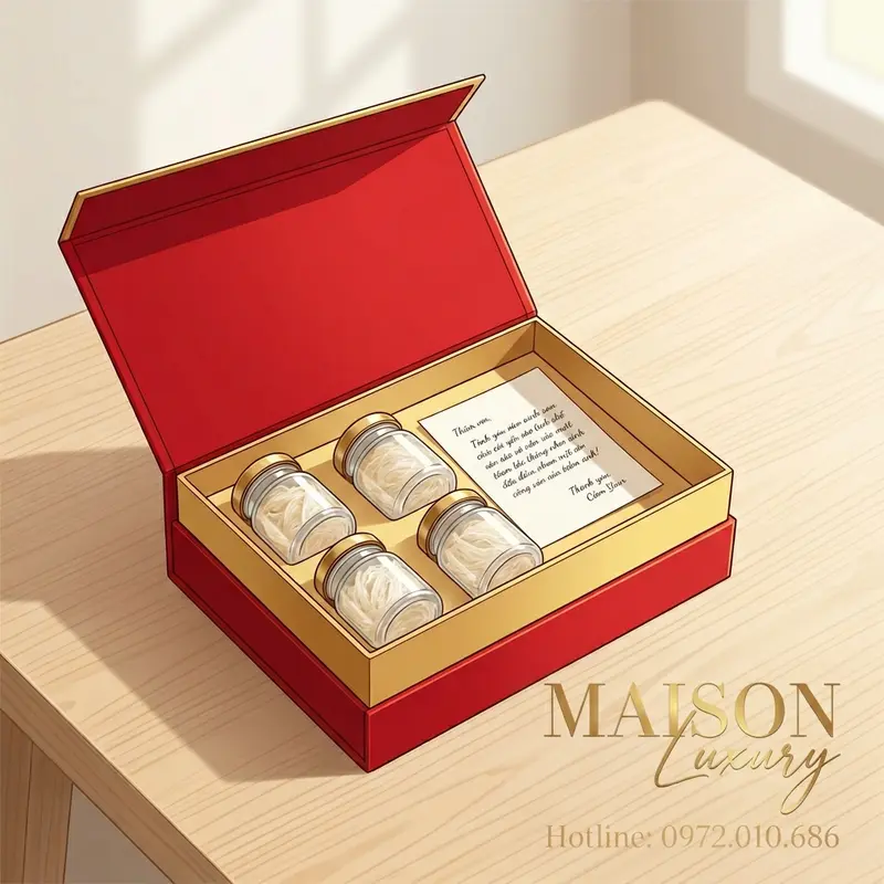 Set quà yến sào cao cấp dành cho nhân viên 5 năm thâm niên.