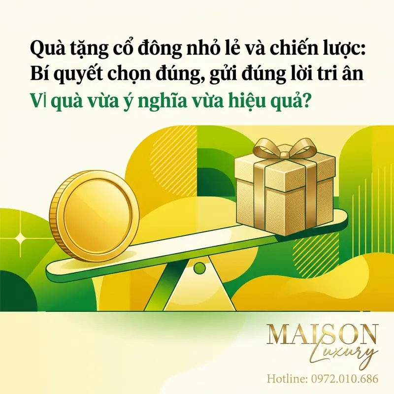 Cân nhắc ngân sách và giá trị để chọn quà tặng cổ đông hiệu quả.