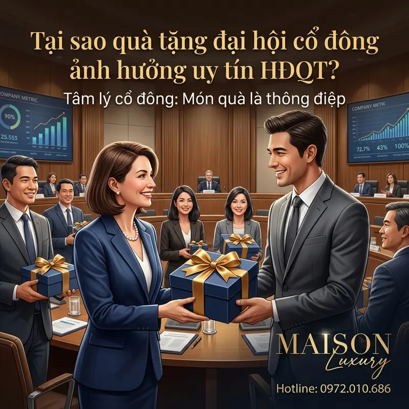 Cổ đông nhận quà tại đại hội thường niên.