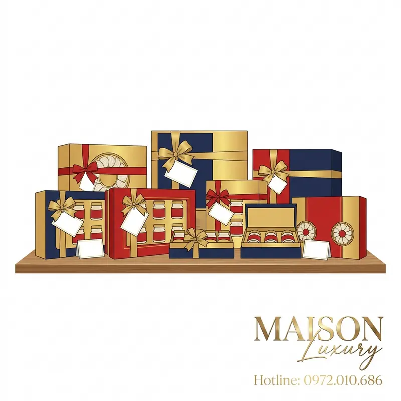 Bộ sưu tập set quà yến sào cao cấp từ Maison Luxury phù hợp tặng khách VIP.