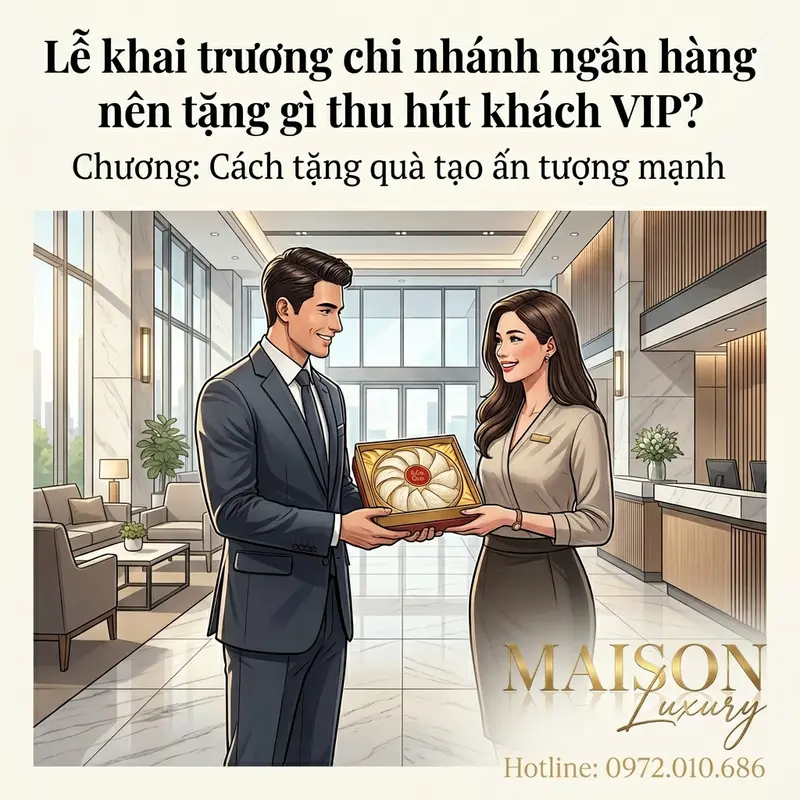 Lãnh đạo ngân hàng trao quà tặng VIP trực tiếp tạo ấn tượng mạnh.