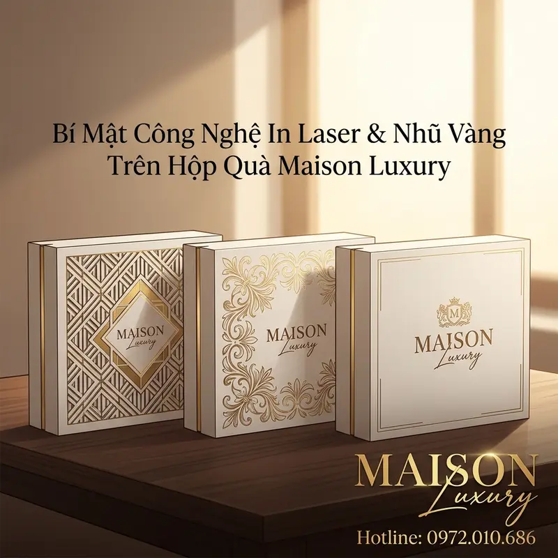 Bộ sưu tập hộp quà Maison Luxury thể hiện sự đa dạng trong ứng dụng công nghệ in ấn cao cấp.