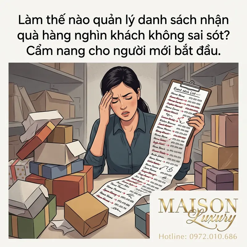 Sự lộn xộn khi quản lý quà tặng thủ công dẫn đến sai sót