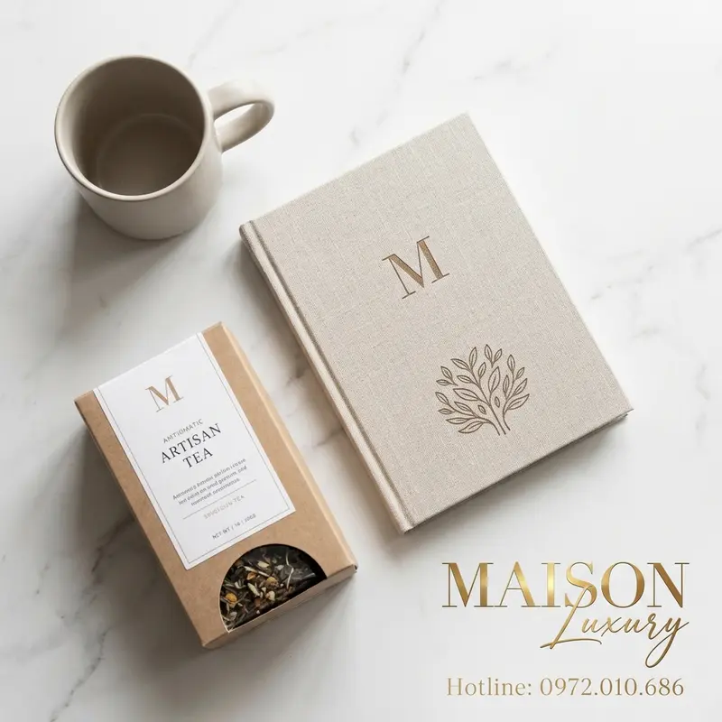 Những món quà được chọn lọc mang cùng một ngôn ngữ thị giác để kể câu chuyện thương hiệu nhất quán.