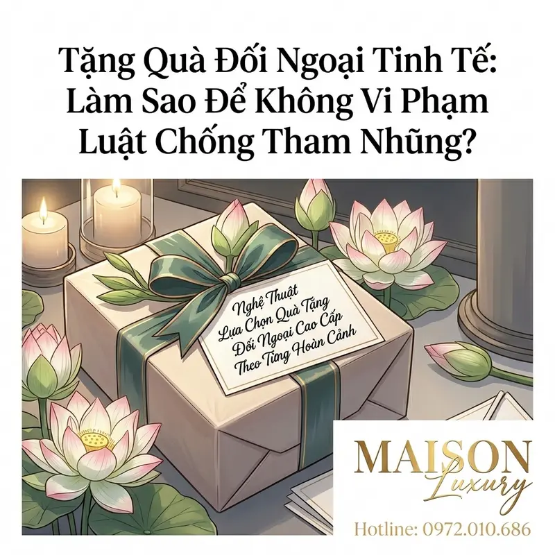 Nghệ thuật chọn quà tinh tế với thiệp thư pháp Việt và hoa sen.
