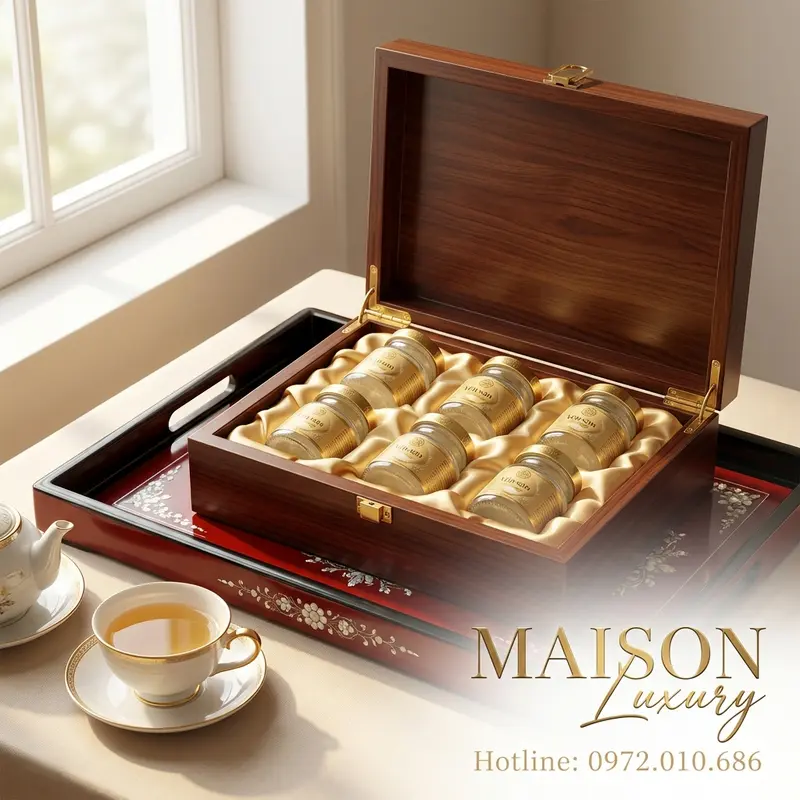 Set quà yến cao cấp của Maison Luxury – kết hợp di sản Việt và tinh thần tinh giản.
