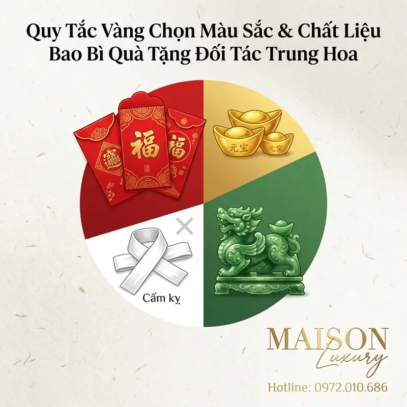 Phổ màu sắc trong văn hóa Trung Hoa: Đỏ may mắn, trắng tang chế.