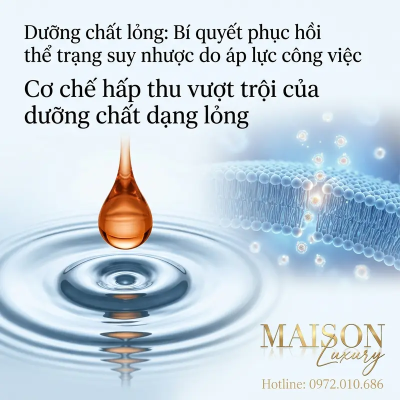 Sinh khả dụng vượt trội – dưỡng chất lỏng thẩm thấu nhanh vào tế bào.