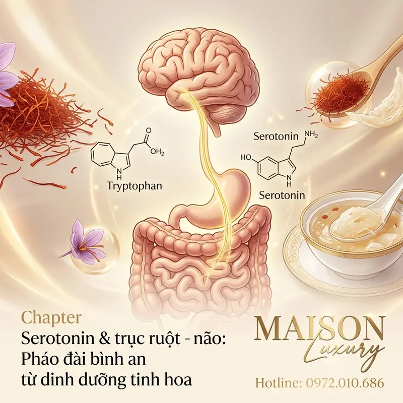 Mối liên kết trục ruột – não và vai trò của dưỡng chất tinh hoa trong tổng hợp Serotonin.