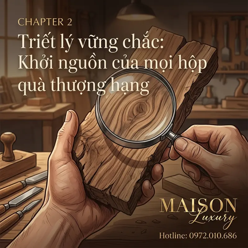 Kiểm tra vân gỗ nguyên liệu dưới kính lúp