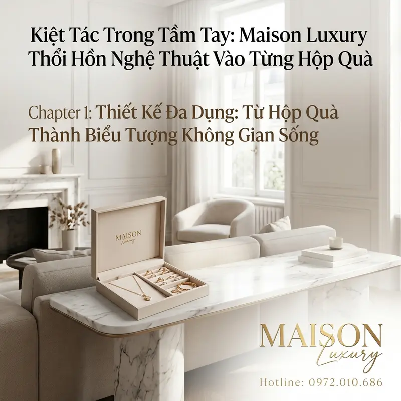 Hộp quà Maison Luxury trở thành vật dụng trang trí và lưu trữ đẳng cấp trong không gian sống.