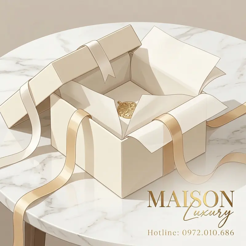 Nghi thức mở quà Minimalism Luxury – mỗi lớp giấy gợi mở sự tò mò và xúc cảm thăng hoa.