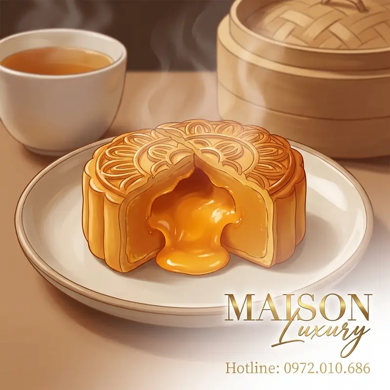 Hâm nóng bánh lưu sa đúng cách để nhân chảy tan mịn màng.
