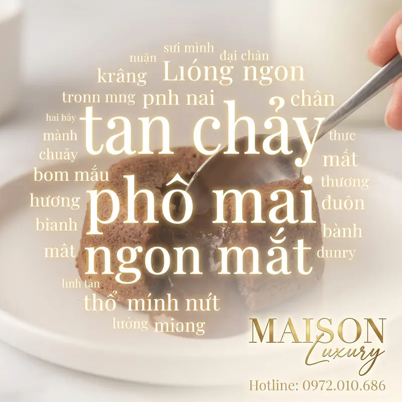 Đám mây từ khóa cảm xúc tích cực về bánh lưu sa được trích xuất từ 10.000 bình luận.