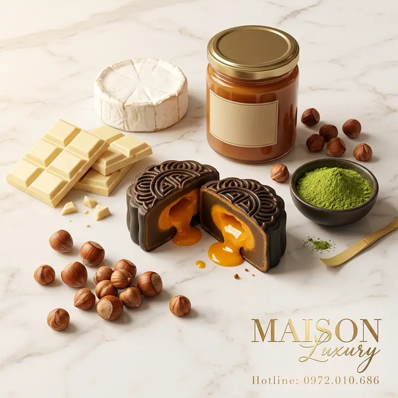 Bộ nguyên liệu phương Tây và fusion góp phần định hình hương vị bánh lưu sa hiện đại.