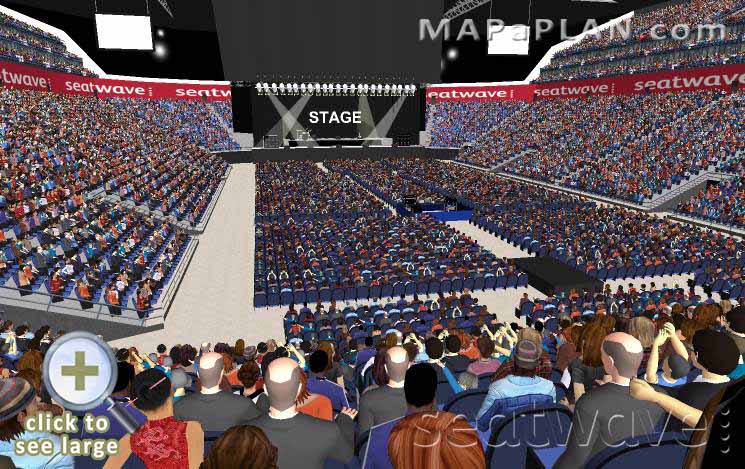The O2 Arena London seating plan Block 105 Row X view