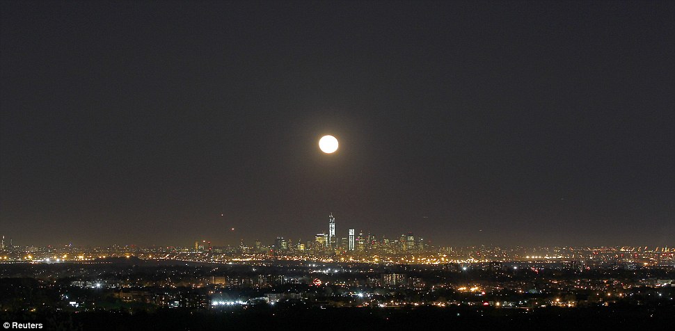 80s lyrics come to mind: When you get caught between the moon and New York city...