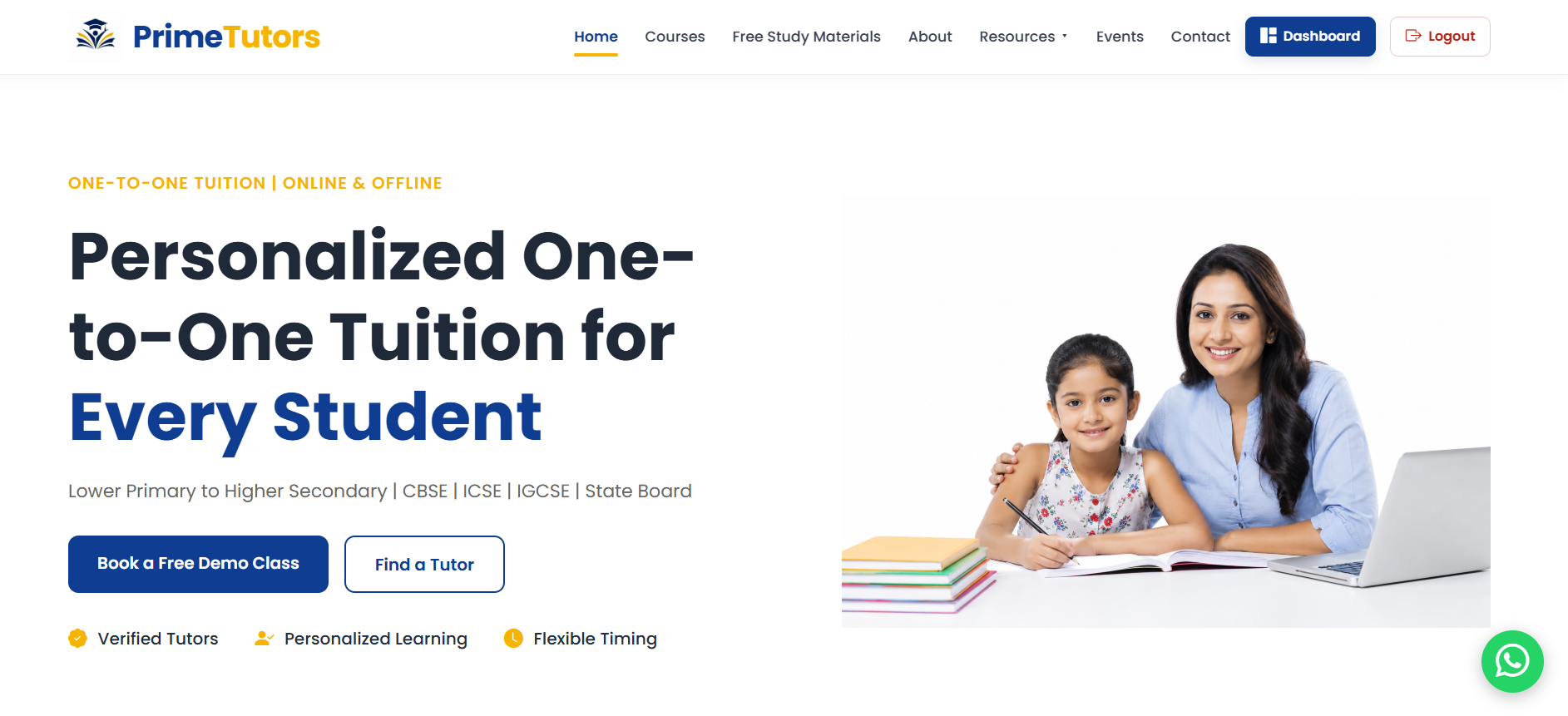 PrimeTutors' Website