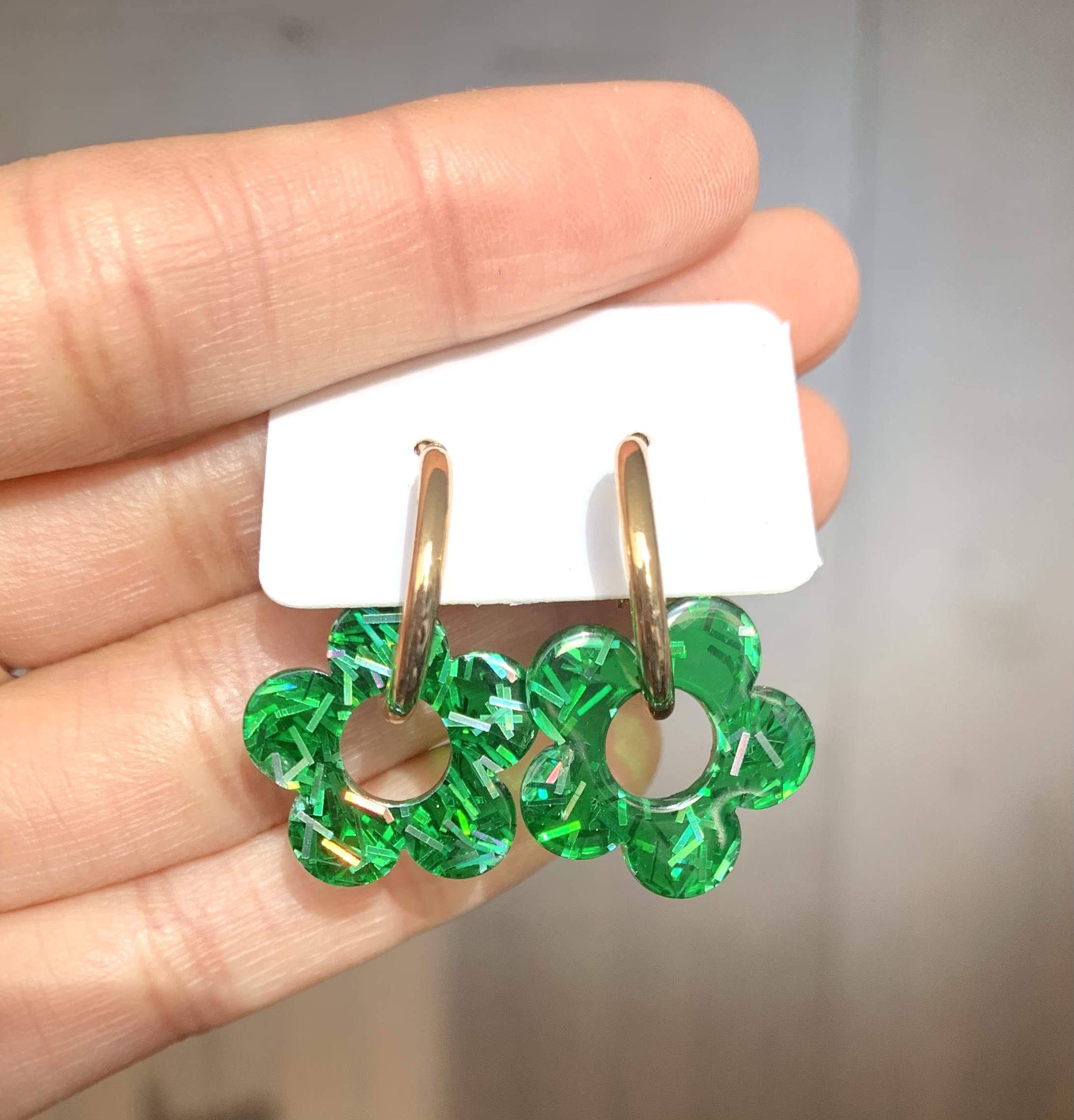 Aros flor verde