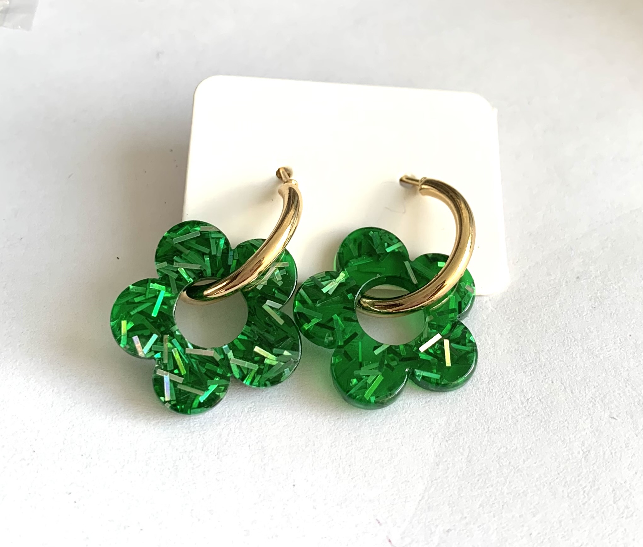 Aros flor verde